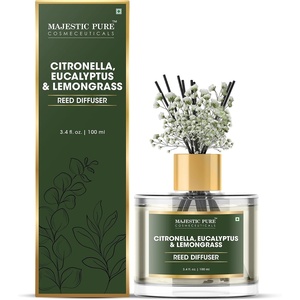 image:imageMajestic Pure Citronella Eucalyptus amp Lemongrass Reed Diffuser for Home Bathroom amp Office  Natural Aromatherapy Air Freshener with Reed Sticks amp Dried Flower 34 fl ozCitronella  Eucalyptus