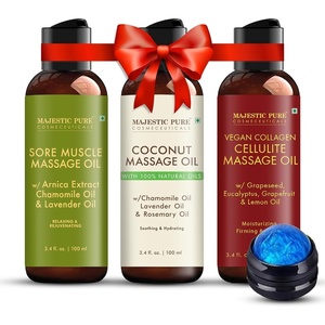 image:imageMajestic Pure Cocoa Mint Massage Oil Cooling Scented Blend 8 Fl OzMassage Oil Set With Roller