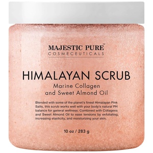 image:imageMajestic Pure Himalayan Salt Body Scrub Lychee Oil Exfoliant 10 OzCollagen Almond Scrub