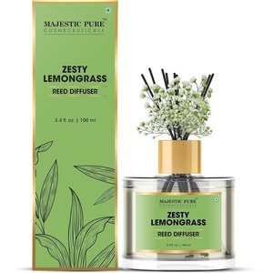 image:imageMajestic Pure Lemongrass Reed Diffuser for Home Bathroom amp Office  Natural Aromatherapy Air Freshener amp Room Fragrance with Reed Sticks amp Dried Flowers 34 fl ozLemongrass